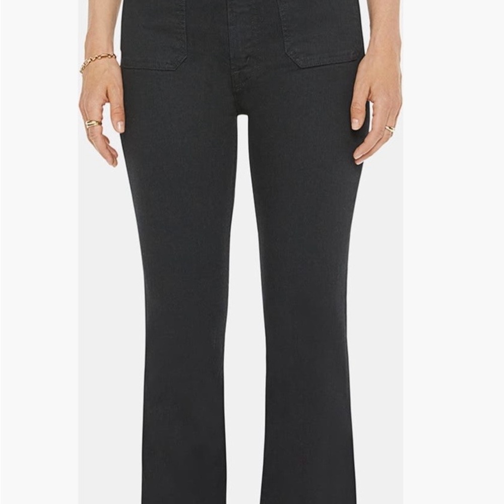Mother The Hustler Patch Pocket High Waist Ankle Flare Jeans